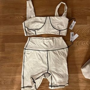 We wore what NWT biker shorts and bra.